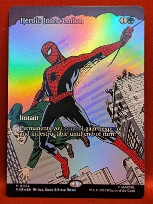 FOIL Heroic Intervention (Borderless) from Marvel Universe Eternal-Legal Magic the Gathering Proxy