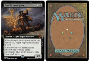 Hostile Investigator (Extended Art) from Outlaws of Thunder Junction: The Big Score Magic the Gathering Proxy