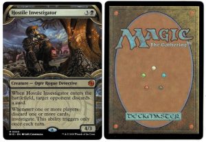 Hostile Investigator (Showcase) from Outlaws of Thunder Junction: The Big Score Magic the Gathering Proxy