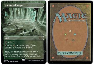 Hushwood Verge (Borderless) from Duskmourn: House of Horror Magic the Gathering Proxy