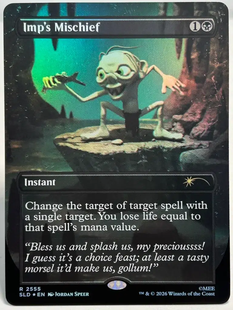 FOIL Imp’s Mischief (2555) from Secret Lair Drop Magic the Gathering Proxy