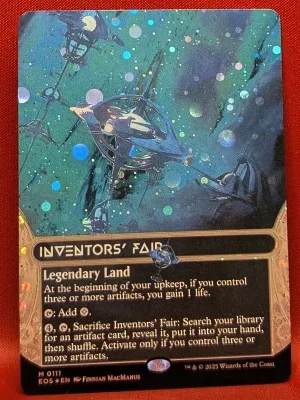 GALAXY FOIL Inventors' Fair (0111) (Borderless) from Edge of Eternities: Stellar Sights Magic the Gathering Proxy