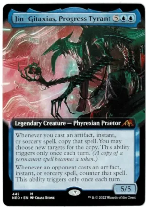 Jin-Gitaxias, Progress Tyrant (Extended Art) from Kamigawa: Neon Dynasty Magic the Gathering Proxy