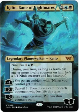 Kaito, Bane of Nightmares (Borderless) from Duskmourn: House of Horror Magic the Gathering Proxy
