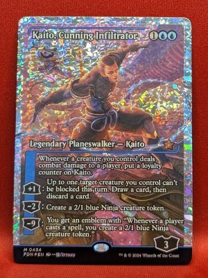 FRACTURE FOIL Kaito, Cunning Infiltrator (Showcase) from Foundations Magic the Gathering Proxy