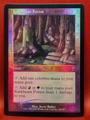 FOIL Karplusan Forest from 7th Edition Magic the Gathering Proxy