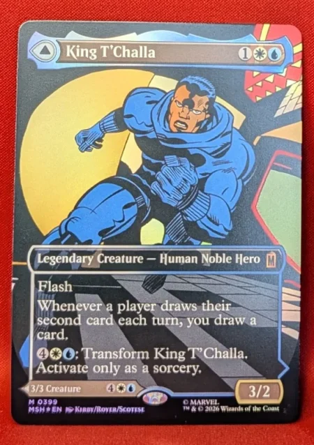 FOIL King T'Challa (Borderless) (0399) from Marvel Super Heroes Magic the Gathering Proxy