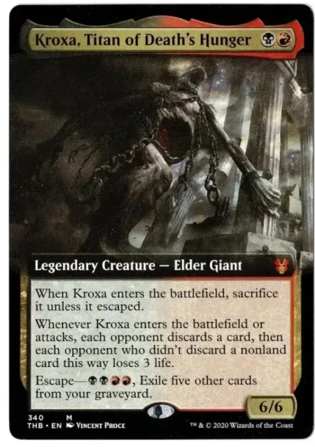 Kroxa Titan Of Deaths Hunger Ext Art Magic the Gathering Proxy