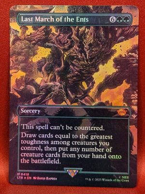 FOIL Last March of the Ents (Borderless) from Universes Beyond: The Lord of the Rings: Tales of Middle-earth Magic the Gathering Proxy