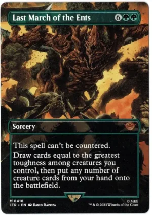 Last March of the Ents (Borderless) from Universes Beyond: The Lord of the Rings: Tales of Middle-earth Magic the Gathering Proxy