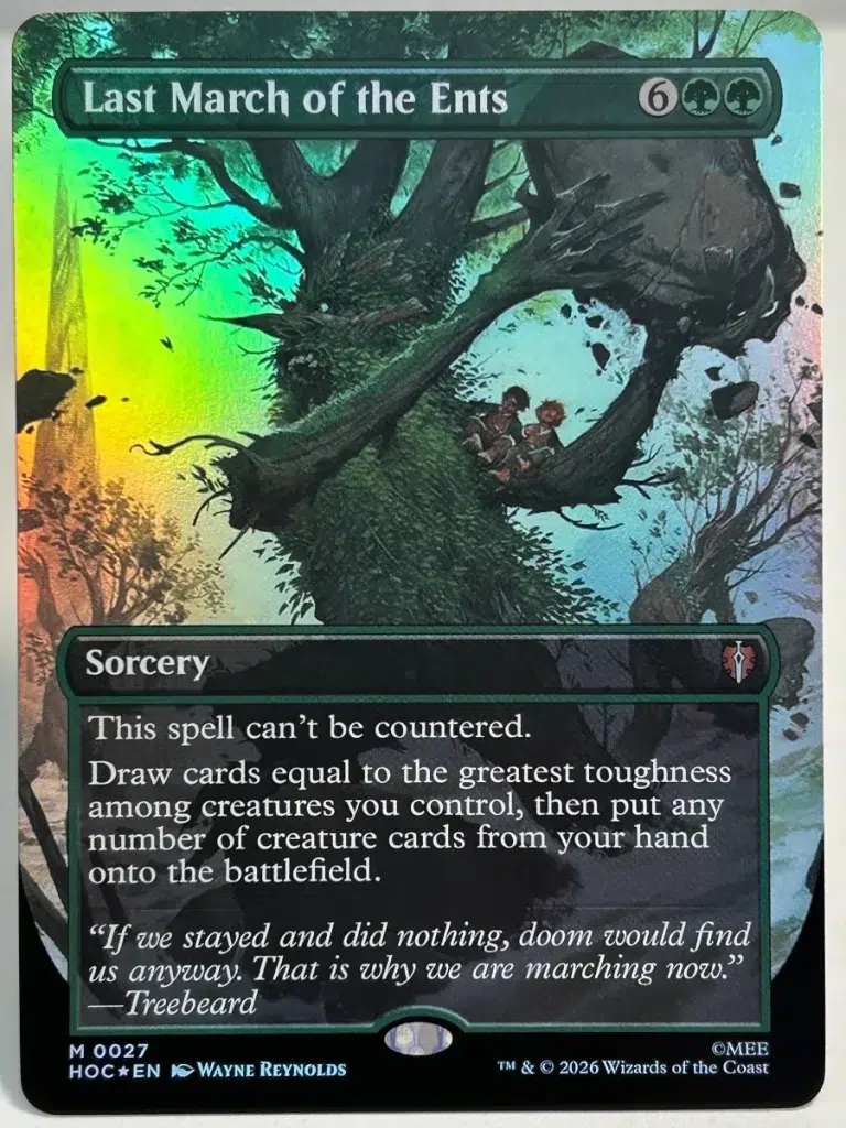 FOIL Last March of the Ents (Borderless) from The Hobbit: Eternal-Legal Magic the Gathering Proxy
