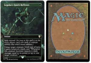Legolas's Quick Reflexes (Borderless) from Commander: The Lord of the Rings: Tales of Middle-earth Magic the Gathering Proxy