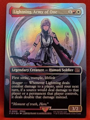 FOIL Lightning, Army of One (Borderless) (0320) from FINAL FANTASY Magic the Gathering Proxy