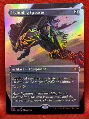 FOIL Lightning Greaves (Borderless) Box Topper from Double Masters Magic the Gathering Proxy
