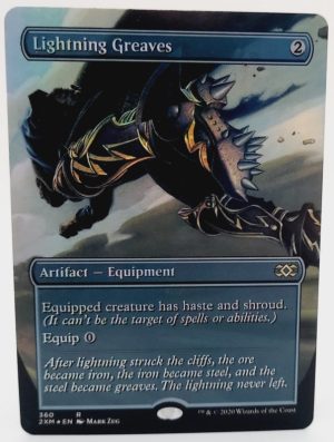 FOIL Lightning Greaves (Borderless) Box Topper from Double Masters Proxy