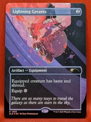 GALAXY FOIL Lightning Greaves (1493) (Galaxy Foil) from Secret Lair Drop Series Magic the Gathering Proxy