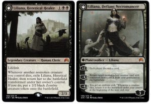 Liliana, Heretical Healer / Liliana, Defiant Necromancer from Magic Origins Magic the Gathering Proxy