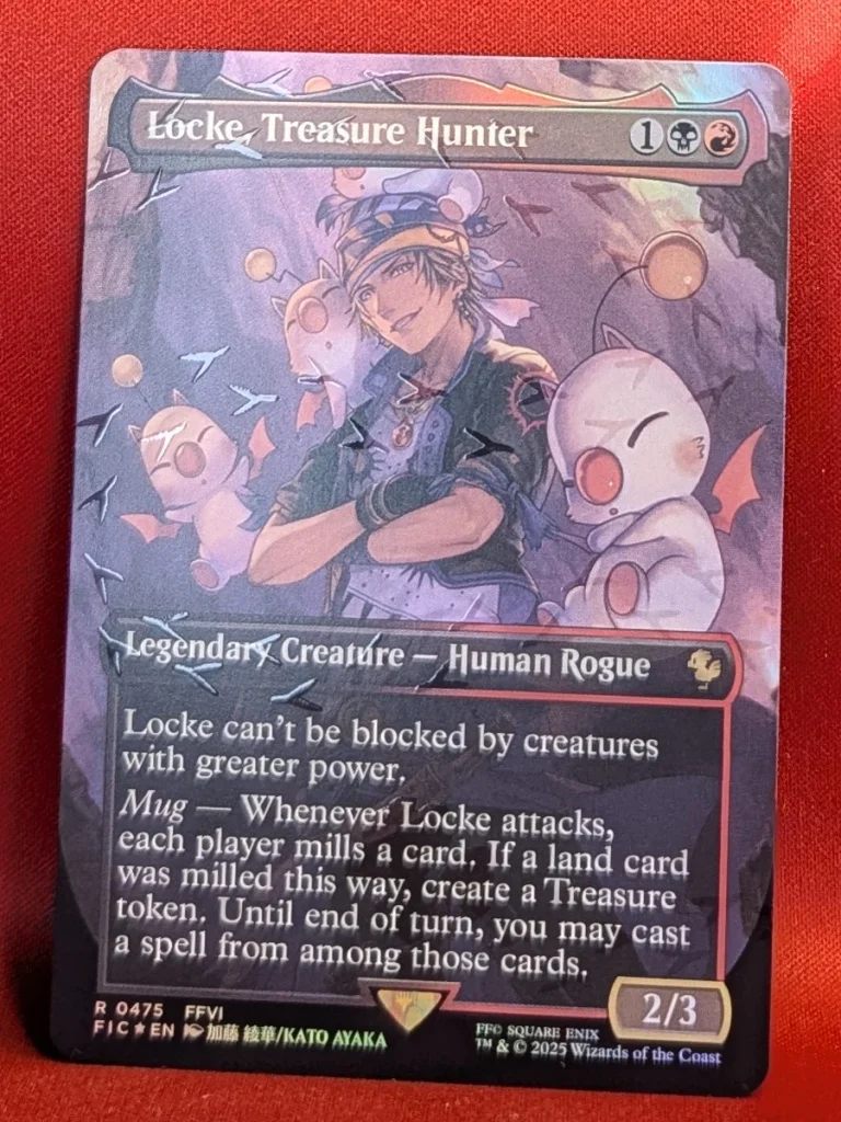 CHOCOBO TRACK FOIL Locke, Treasure Hunter (Borderless) from Final Fantasy Commander Magic the Gathering Proxy