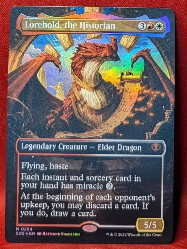 FOIL Lorehold, the Historian (Borderless) from Secrets of Strixhaven Magic the Gathering Proxy