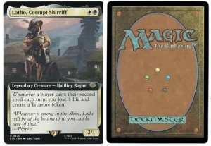 Lotho, Corrupt Shirriff (Extended Art) from Universes Beyond: The Lord of the Rings: Tales of Middle-earth Magic the Gathering Proxy