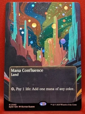 GALAXY FOIL Mana Confluence (0160) (Borderless) from Edge of Eternities: Stellar Sights Magic the Gathering Proxy