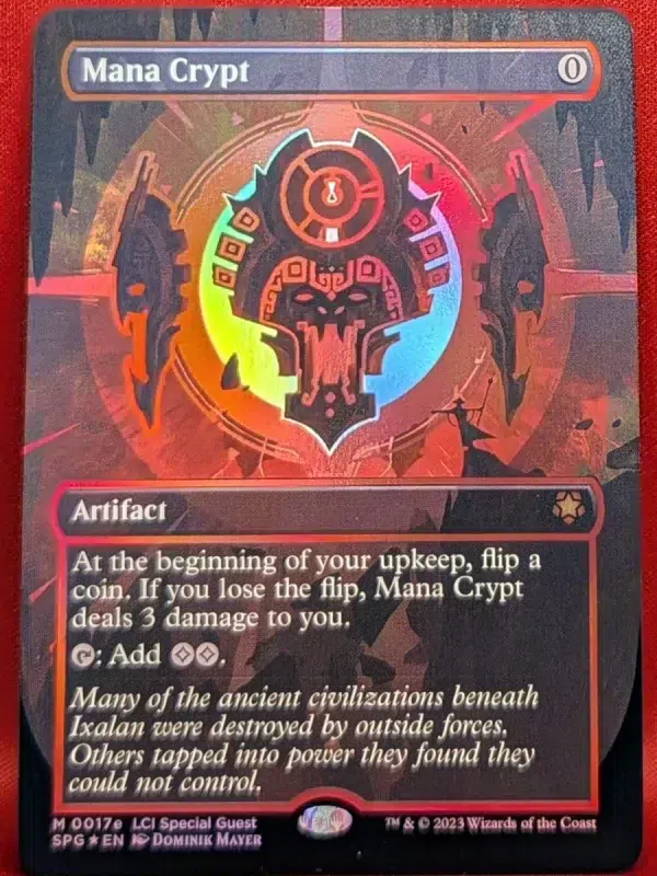 FOIL Mana Crypt (0017e) (Borderless) from Special Guests Magic the Gathering Proxy