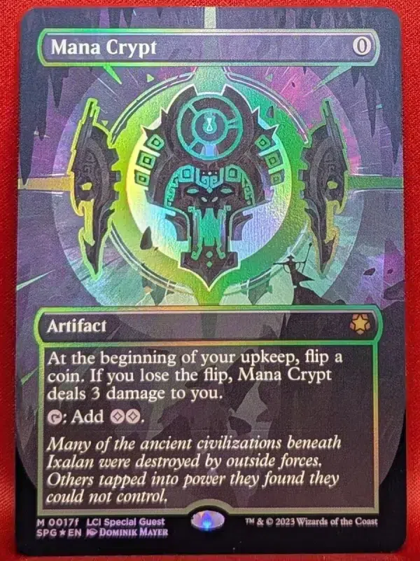 FOIL Mana Crypt (0017f) (Borderless) from Special Guests Magic the Gathering Proxy