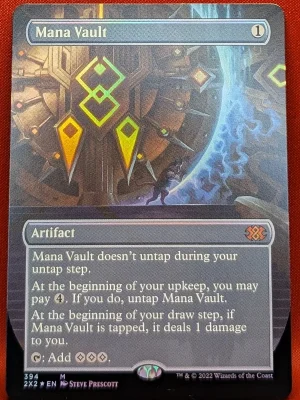 FOIL Mana Vault (Borderless) from Double Masters 2022 Magic the Gathering Proxy