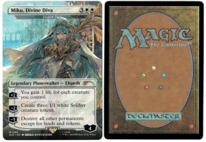 Miku, Divine Diva (Elspeth Tirel) from Secret Lair Drop Series Magic the Gathering Proxy