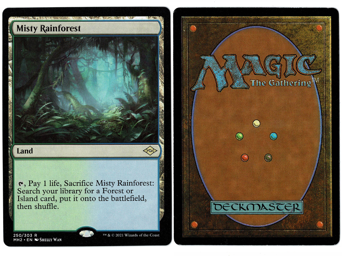 Misty Rainforest from Modern Horizons 2 Magic the Gathering MTG Proxy Card  with Recessed Hologram