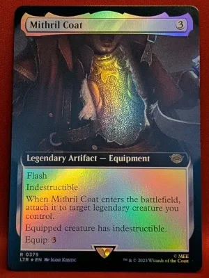 FOIL Mithril Coat (Extended Art) from Universes Beyond: The Lord of the Rings: Tales of Middle-earth Magic the Gathering Proxy