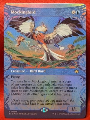 FOIL Mockingbird (Showcase) from Bloomburrow Magic the Gathering Proxy