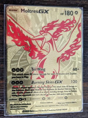 GOLD Moltres GX metal collector's Replica