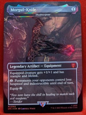 FOIL Morgul-Knife (Shadowspear) from Commander: The Lord of the Rings: Tales of Middle-earth Magic the Gathering Proxy