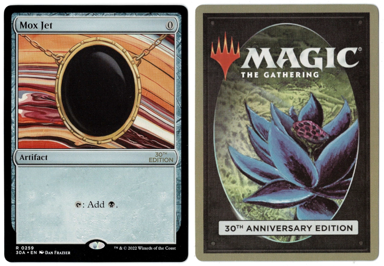 Mox Jet from 30th Anniversary Edition Magic the Gathering MTG Proxy Card  with Recessed Hologram