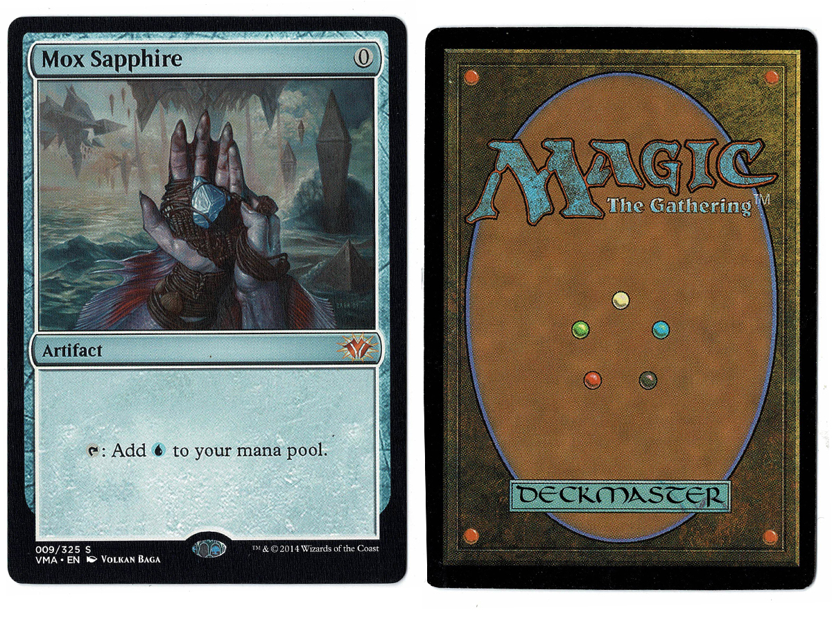 Mox Sapphire from Vintage Masters Magic the Gathering MTG Proxy Card with  Recessed Hologram