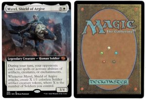 Myrel, Shield of Argive (Extended Art) from The Brothers' War Magic the Gathering Proxy
