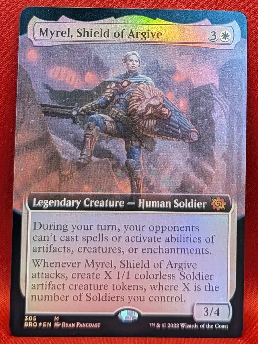 FOIL Myrel, Shield of Argive (Extended Art) from The Brothers' War Magic the Gathering Proxy