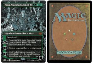 Nissa, Ascended Animist (Borderless) from Phyrexia: All Will Be One Proxy