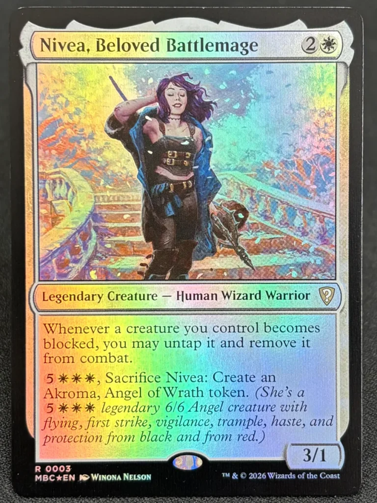 FOIL Nivea, Beloved Battlemage from Mystery Booster Commander Edition Magic the Gathering Proxy