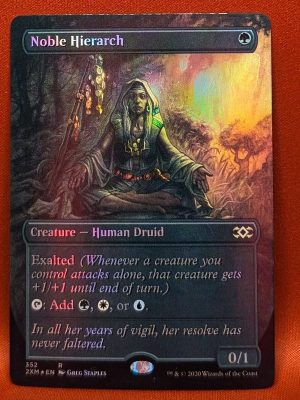 FOIL Noble Hierarch (Borderless) from Double Masters Magic the Gathering Proxy