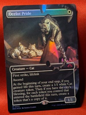 FOIL Ocelot Pride (Borderless) from Modern Horizons 3 Magic the Gathering Proxy