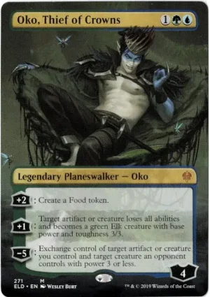 Oko, Thief of Crowns (Borderless) from Throne of Eldraine Magic the Gathering Proxy