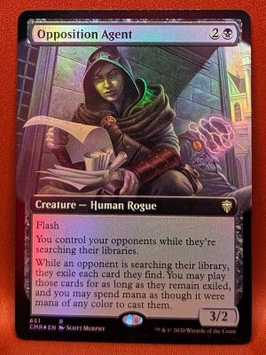FOIL Opposition Agent (Extend Art) from Commander Legends Magic the Gathering Proxy