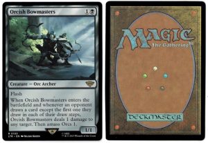 Orcish Bowmasters from Universes Beyond: The Lord of the Rings: Tales of Middle-earth Magic the Gathering Proxy