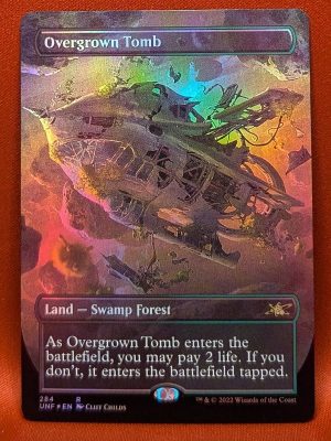 FOIL Overgrown Tomb (Borderless) from Unfinity Magic the Gathering Proxy