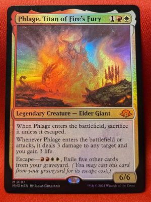FOIL Phlage, Titan of Fire's Fury from Modern Horizons 3 Magic the Gathering Proxy
