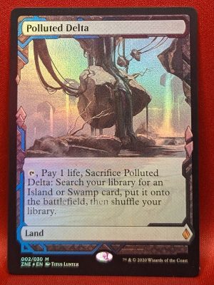 FOIL Polluted Delta from Zendikar Rising Expedition Magic the Gathering Proxy