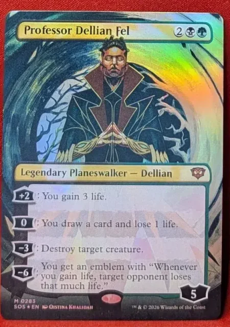 FOIL Professor Dellian Fel (Borderless) from Secrets of Strixhaven Magic the Gathering Proxy