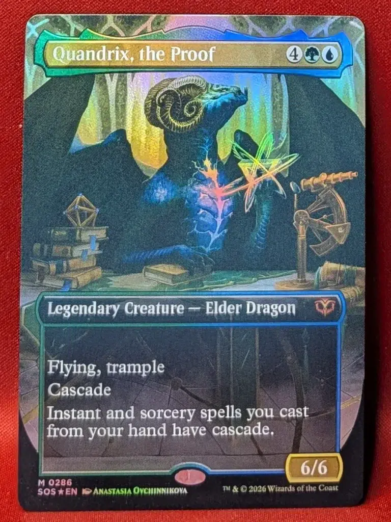 FOIL Quandrix, the Proof (Borderless) from Secrets of Strixhaven Magic the Gathering Proxy